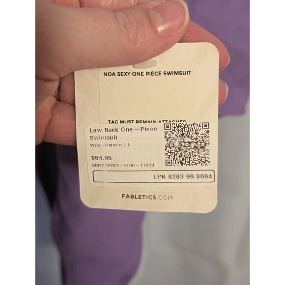 Women's Size L Fabletics Lavender Color Noa Sexy One Piece Swimsuit NWT - Picture 7 of 11